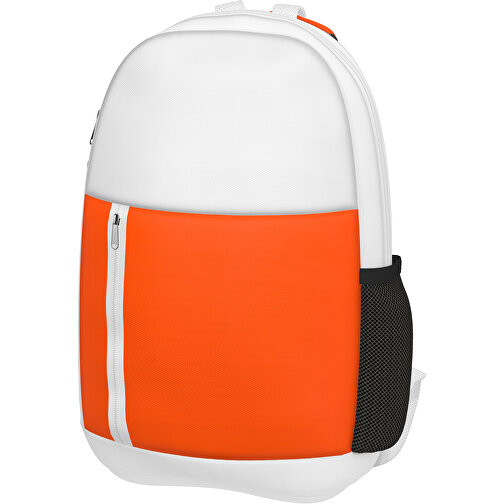 Rucksack Easy , orange / weiß, Sublimation-fabric 300g, 15,00cm x 40,00cm x 30,00cm (Länge x Höhe x Breite), Bild 1