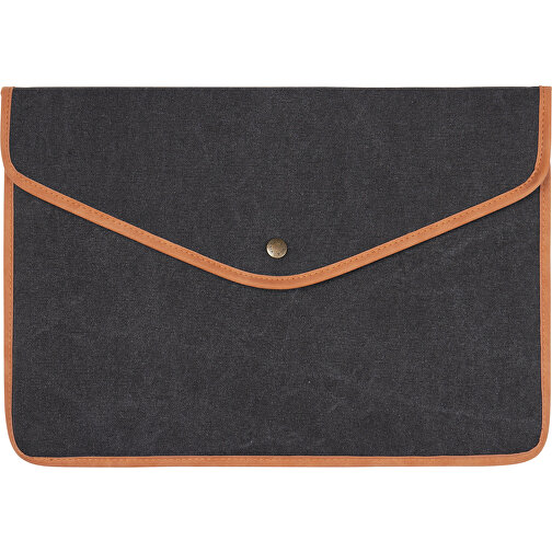 VINGA Bosler 14' Laptop-Tasche Aus GRS Recyceltem Canvas, Schwarz , schwarz, Canvas - recycelt,Polyester, 38,00cm x 1,80cm x 27,00cm (Länge x Höhe x Breite), Bild 1