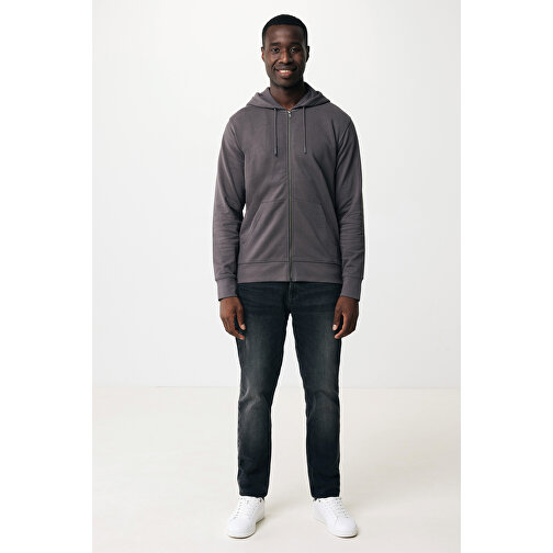 Iqoniq Abisko Zip-Kapuzenpullover Aus Recycelter Baumwolle, Anthrazit , anthrazit, 50% recycelte und 50% biologische Baumwolle, XXXL, 80,00cm x 1,00cm x 68,00cm (Länge x Höhe x Breite), Bild 4