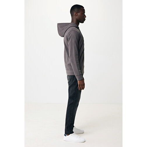 Iqoniq Abisko Zip-Kapuzenpullover Aus Recycelter Baumwolle, Anthrazit , anthrazit, 50% recycelte und 50% biologische Baumwolle, XS, 64,00cm x 1,00cm x 48,00cm (Länge x Höhe x Breite), Bild 5