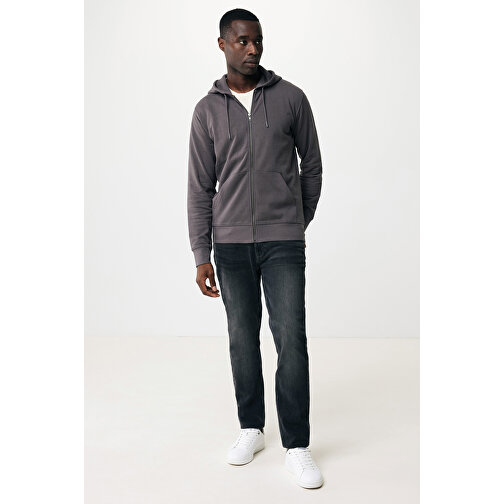 Iqoniq Abisko Zip-Kapuzenpullover Aus Recycelter Baumwolle, Anthrazit , anthrazit, 50% recycelte und 50% biologische Baumwolle, M, 72,00cm x 1,00cm x 54,00cm (Länge x Höhe x Breite), Bild 3