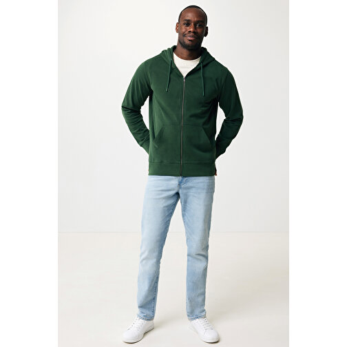 Iqoniq Abisko Zip-Kapuzenpullover Aus Recycelter Baumwolle, Forest Green , forest green, 50% recycelte und 50% biologische Baumwolle, XXS, 61,00cm x 1,00cm x 47,00cm (Länge x Höhe x Breite), Bild 3