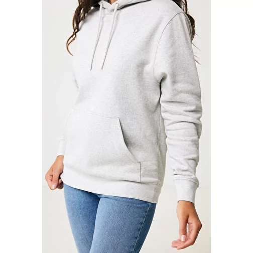 Iqoniq Rila Lightweight Hoodie tillverkad av återvunnen bomull, ofärgad ljusgrå, Bild 10