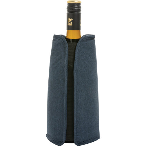 Vino AWARE™ RPET Weinkühler-Sleeve, Navy Blau , navy blau, PET - recycelt, 15,50cm x 22,50cm x 2,50cm (Länge x Höhe x Breite), Bild 3