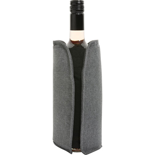 Vino AWARE™ RPET Weinkühler-Sleeve, Grau , grau, PET - recycelt, 15,50cm x 22,50cm x 2,50cm (Länge x Höhe x Breite), Bild 3