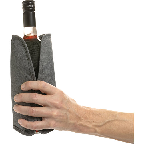 Vino AWARE™ RPET Weinkühler-Sleeve, Grau , grau, PET - recycelt, 15,50cm x 22,50cm x 2,50cm (Länge x Höhe x Breite), Bild 4