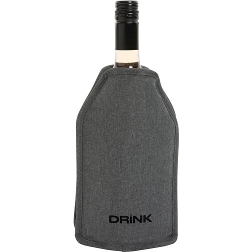 Vino AWARE™ RPET Weinkühler-Sleeve, Grau , grau, PET - recycelt, 15,50cm x 22,50cm x 2,50cm (Länge x Höhe x Breite), Bild 7