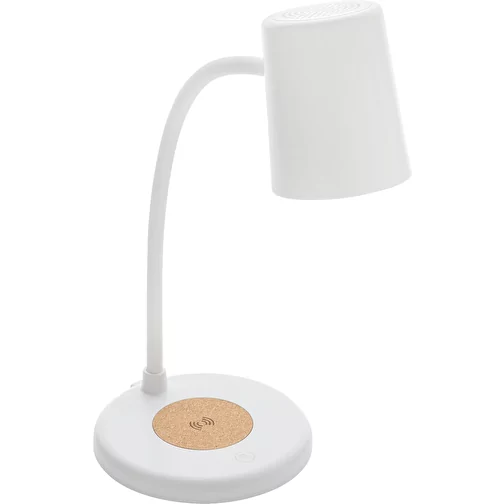 Zenara lampe de bureau 15W en plastique RCS rec. & liège, blanc, Image 1