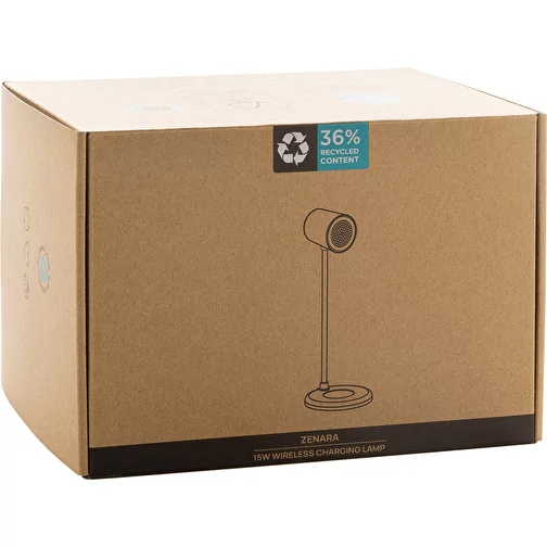 Zenara lampe de bureau 15W en plastique RCS rec. & liège, blanc, Image 15