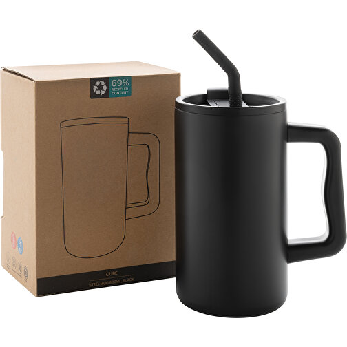 Vaso cubo de acero reciclado RCS 800 ml, negro, Imagen 16