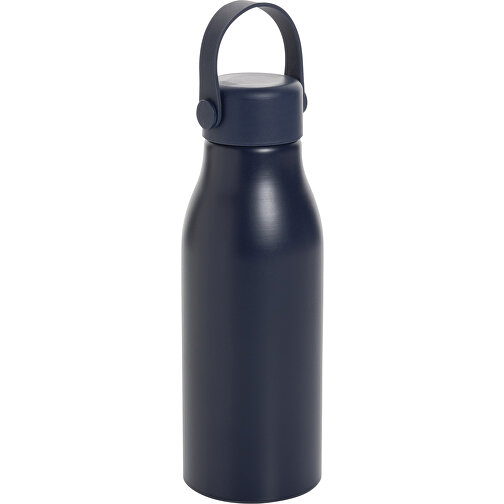 Pluto Flasche Aus RCS-zertifiziert Recyceltem Alu 680ml, Navy Blau , navy blau, Aluminium - recycelt,PP, 21,30cm x 7,30cm x 7,30cm (Länge x Höhe x Breite), Bild 1