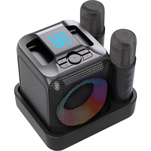 Set de karaoke Singvibe con micrófono doble de RCS rec. ABS, negro, Imagen 9