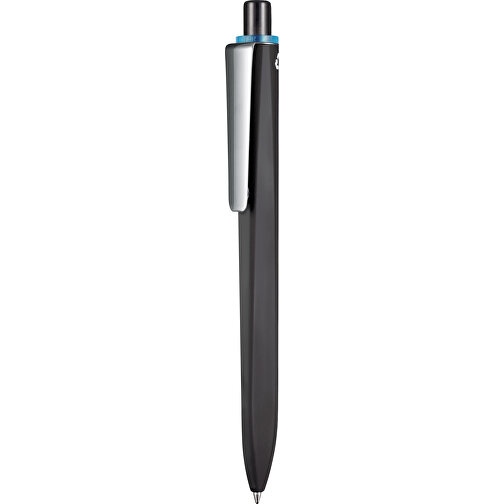 Kugelschreiber RIDGE RECYCLED SOFT M , Ritter-Pen, schwarz / caribic-blau, ABS u. Metall, 14,10cm (Länge), Bild 1