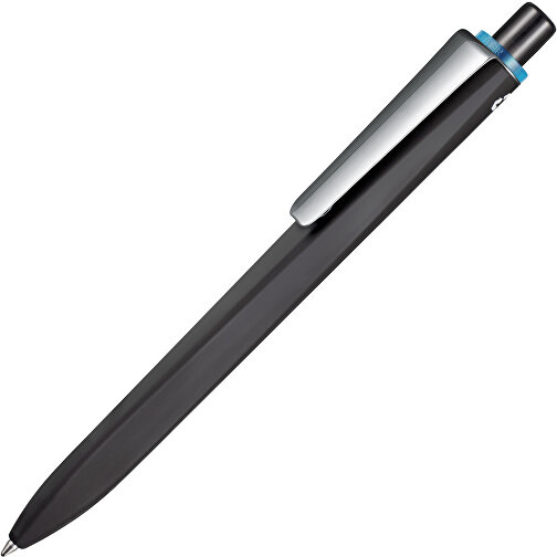 Kugelschreiber RIDGE RECYCLED SOFT M , Ritter-Pen, schwarz / caribic-blau, ABS u. Metall, 14,10cm (Länge), Bild 2