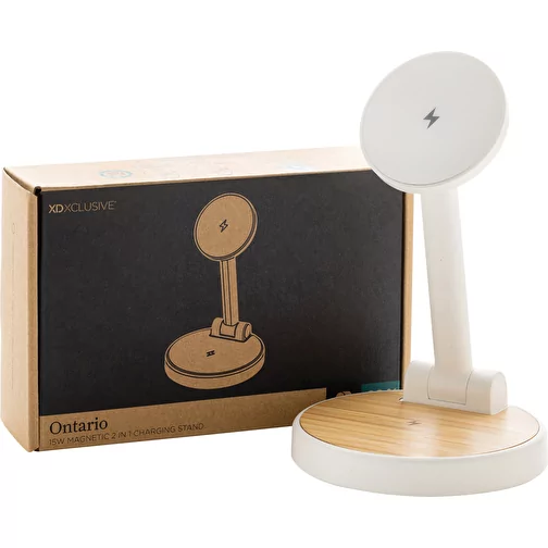 Support de charge magnétique Ontario 2-en-1 15W en plastique RCS r, blanc, Image 10