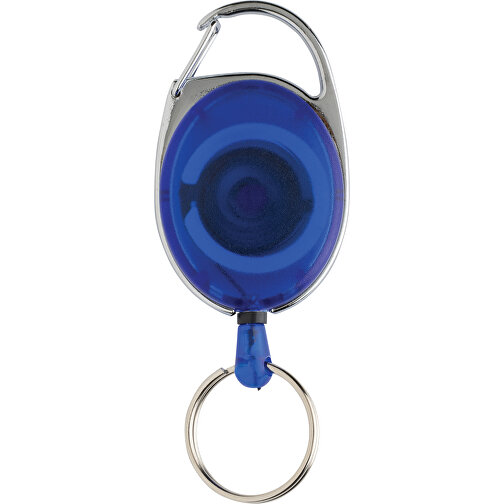 Portachiavi con clip a rullo in ABS riciclato RCS, blu, Immagine 1