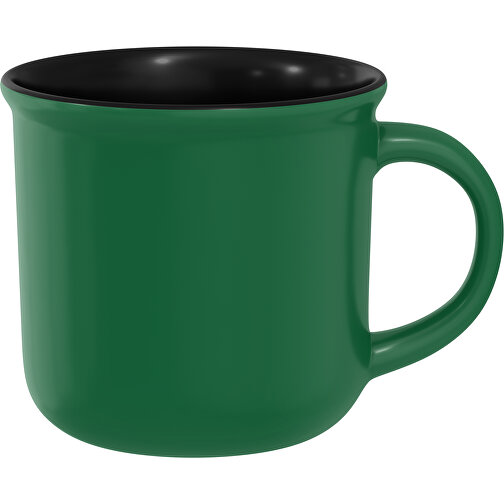 Camp Aussen Farbig Innen Schwarz 320ml , dunkelgrün / schwarz, New Bone China Porzellan, 8,00cm x 12,00cm (Höhe x Breite), Bild 1