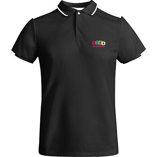 Tamil Sport Poloshirt Für Kinder , schwarz, Piqué Strick mit Cool Fit Finish 50% Recyceltes Polyester, 50% Polyester, 140 g/m2, 16, , Bild 2