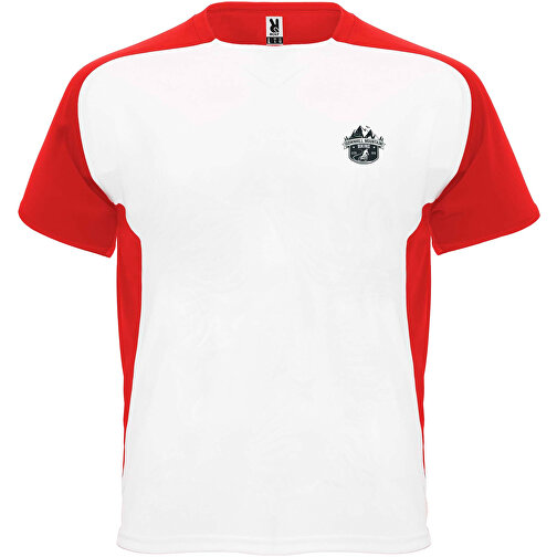 Bugatti T-Shirt Unisex Aus Recyceltem Material , weiß / rot, Mesh mit Cool Fit Finish 100% Polyester, 140 g/m2, L, , Bild 2