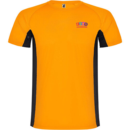 Shanghai Sport T-Shirt Für Kinder , fluor orange / schwarz, Mesh mit Cool Fit Finish 100% Polyester, 140 g/m2, Contrast fabric, Mesh mit Cool Fit Finish 100% Polyester, 140 g/m2, 4, , Bild 2