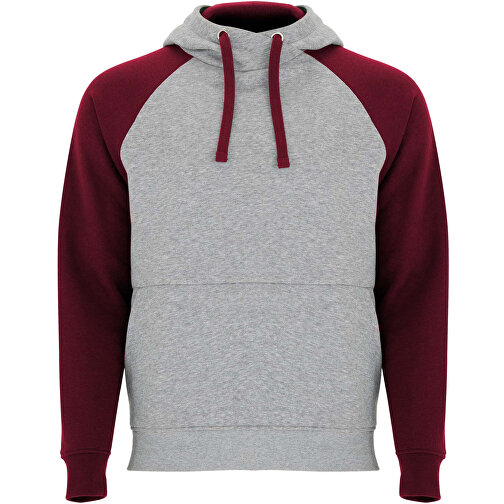 Badet Zweifarbiger Kapuzenpullover Für Kinder , heather grau / garnet, Gebürsteter Sweatshirt Strick 50% Baumwolle, 50% Polyester, 280 g/m2, 11/12, , Bild 1