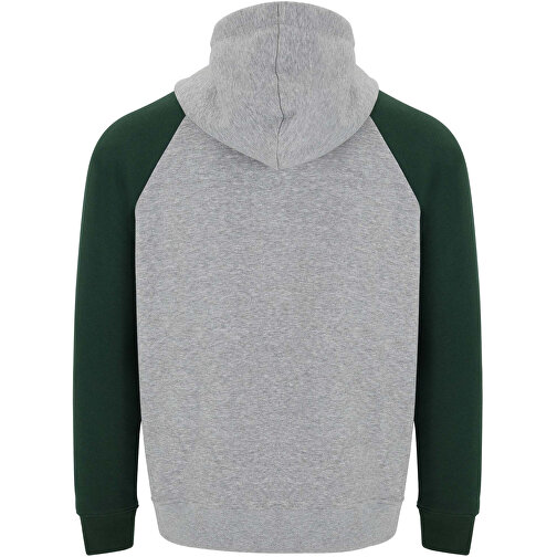 Badet Zweifarbiger Kapuzenpullover Für Kinder , heather grau / dunkelgrün, Gebürsteter Sweatshirt Strick 50% Baumwolle, 50% Polyester, 280 g/m2, 5/6, , Bild 3