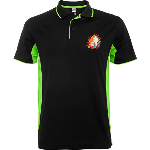 Montmelo Sport Poloshirt Unisex , schwarz / limone, Piqué Strick mit Cool Fit Finish 100% Polyester, 150 g/m2, 3XL, , Bild 2