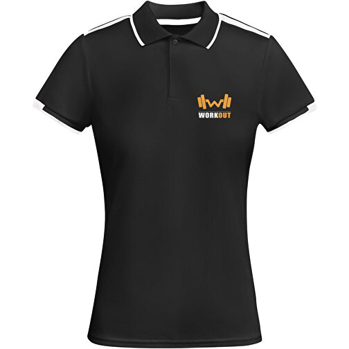 Tamil Sport Poloshirt Für Damen , schwarz / weiss, Piqué Strick mit Cool Fit Finish 50% Recyceltes Polyester, 50% Polyester, 140 g/m2, XL, , Bild 2