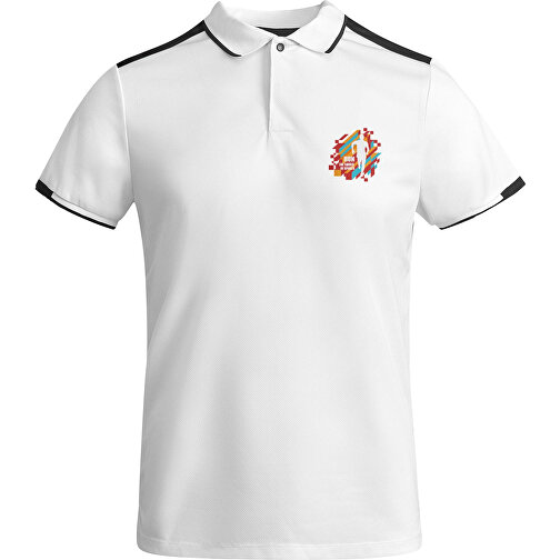 Tamil Sport Poloshirt Für Herren , weiß / schwarz, Piqué Strick mit Cool Fit Finish 50% Recyceltes Polyester, 50% Polyester, 140 g/m2, XL, , Bild 2