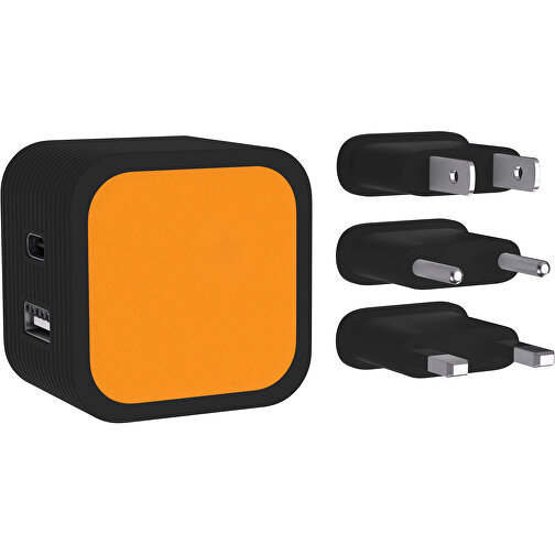 ChargePro Dual 20w Ladegerät , kürbisorange / schwarz, ABS Kunststoff, 46,00cm x 33,00cm x 46,00cm (Länge x Höhe x Breite), Bild 1