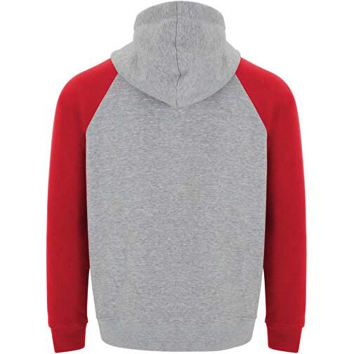 Badet Zweifarbiger Kapuzenpullover Unisex , heather grau / rot, Gebürsteter Sweatshirt Strick 50% Baumwolle, 50% Polyester, 280 g/m2, L, , Bild 3