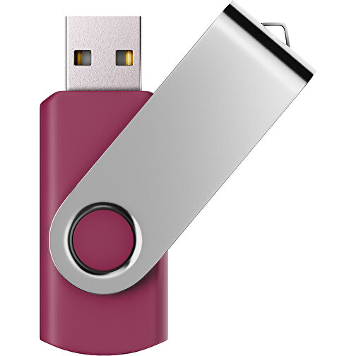 USB-Stick SWING Color 2.0 32 GB , Promo Effects MB , kirschrot / silber MB , 32 GB , Kunststoff/ Aluminium MB , 5,70cm x 1,00cm x 1,90cm (Länge x Höhe x Breite), Bild 1