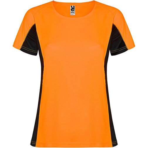 Shanghai Sport T-Shirt Für Damen , fluor orange / schwarz, Mesh mit Cool Fit Finish 100% Polyester, 140 g/m2, Contrast fabric, Mesh mit Cool Fit Finish 100% Polyester, 140 g/m2, S, , Bild 1