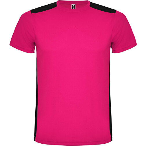 Detroit T-Shirt Unisex Aus Recyceltem Material , fuchsia / schwarz, Mesh mit Cool Fit Finish 100% Polyester, 130 g/m2, Contrast fabric, Mesh mit Cool Fit Finish 100% Polyester, 130 g/m2, S, , Bild 1