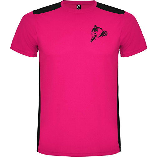 Detroit T-Shirt Unisex Aus Recyceltem Material , fuchsia / schwarz, Mesh mit Cool Fit Finish 100% Polyester, 130 g/m2, Contrast fabric, Mesh mit Cool Fit Finish 100% Polyester, 130 g/m2, S, , Bild 2