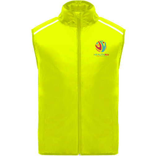 Jannu Leichte Laufweste Unisex , fluor yellow, 100% Polyester, 70 g/m2, Contrast fabric, Mesh mit Cool Fit Finish 100% Polyester, 70 g/m2, XS, , Bild 2