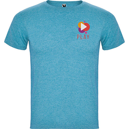 Fox T-Shirt Für Herren , heather turquoise, Single jersey Strick 65% Polyester, 35% Baumwolle, 150 g/m2, S, , Bild 2