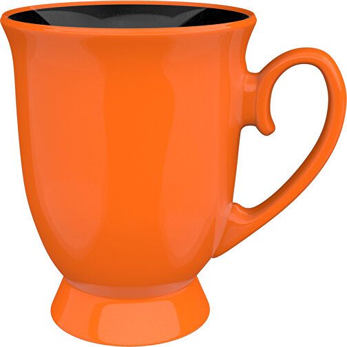 Anna Aussen Farbig Innen Schwarz 320ml , karottenorange / schwarz, New Bone China Porzellan, 11,00cm x 12,00cm (Höhe x Breite), Bild 1