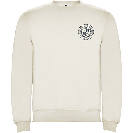 Clasica Sweatshirt Mit Rundhalsausschnitt Unisex , Vintage White, Strick 50% Baumwolle, 50% Polyester, 280 g/m2, S, , Bild 2