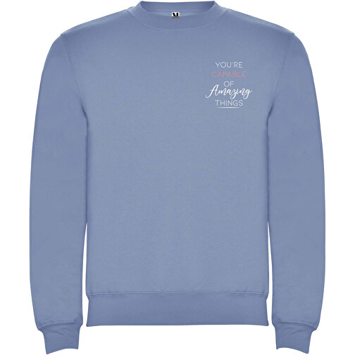 Clasica Sweatshirt Mit Rundhalsausschnitt Unisex , Zen Blue, Strick 50% Baumwolle, 50% Polyester, 280 g/m2, XS, , Bild 2