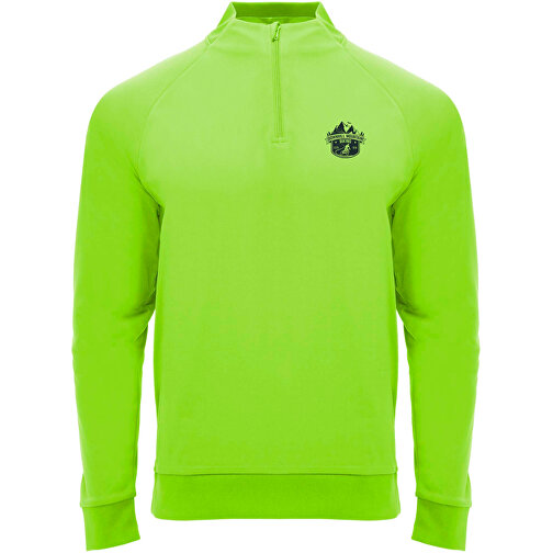 Epiro Half-Zip Sweatshirt Unisex , Fluor Green, Mesh mit Cool Fit Finish 100% Polyester, 200 g/m2, L, , Bild 2