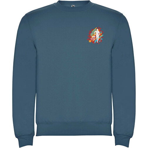 Clasica Sweatshirt Mit Rundhalsausschnitt Unisex , Storm blue, Strick 50% Baumwolle, 50% Polyester, 280 g/m2, M, , Bild 2