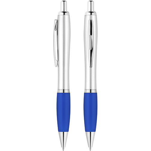 Druckkugelschreiber 'Beta' , silber, blau, ABS, 14,10cm (Länge), Bild 1