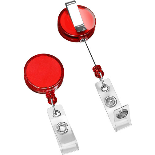 Skipasshalter , rot-transparent, PS+MET, 1,60cm (Höhe), Bild 1