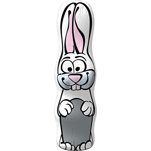 MAXI-Schoko-Osterhase , silber / weiss, 4,50cm x 15,00cm (Länge x Breite), Bild 1