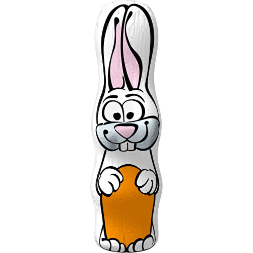 MAXI-Schoko-Osterhase , kürbisorange / weiss, 4,50cm x 15,00cm (Länge x Breite), Bild 1