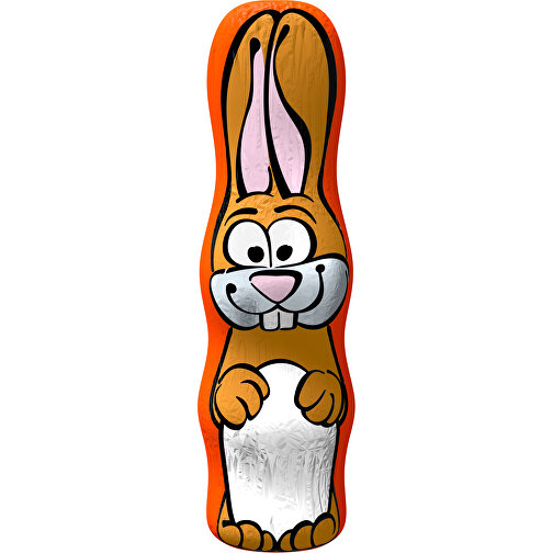 MAXI-Schoko-Osterhase , weiss / orange, 4,50cm x 15,00cm (Länge x Breite), Bild 1