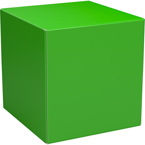 Taschentücher-Box 'Real Cube 100' , grasgrün, Karton Simcote, GC2 300g/m2 0,55 micron, 11,50cm x 11,50cm x 11,50cm (Länge x Höhe x Breite), Bild 1