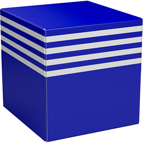 Taschentücher-Box 'Real Cube 100' , blau / weiß, Karton Simcote, GC2 300g/m2 0,55 micron, 11,50cm x 11,50cm x 11,50cm (Länge x Höhe x Breite), Bild 1