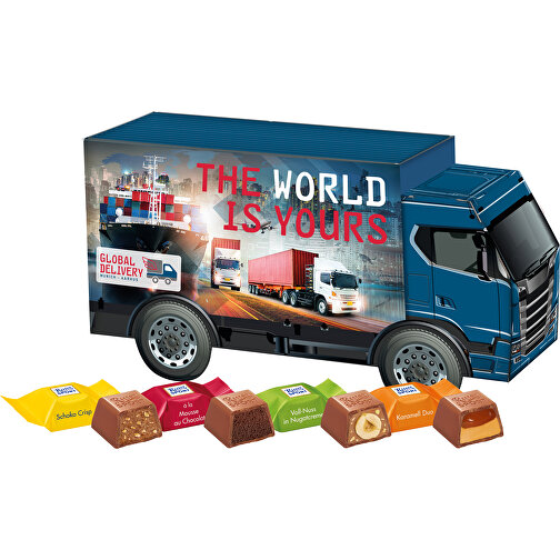 3D-Präsent LKW , Ritter Sport, Vollkartonhülle, weiß, 4,60cm x 7,00cm x 12,80cm (Länge x Höhe x Breite), Bild 1